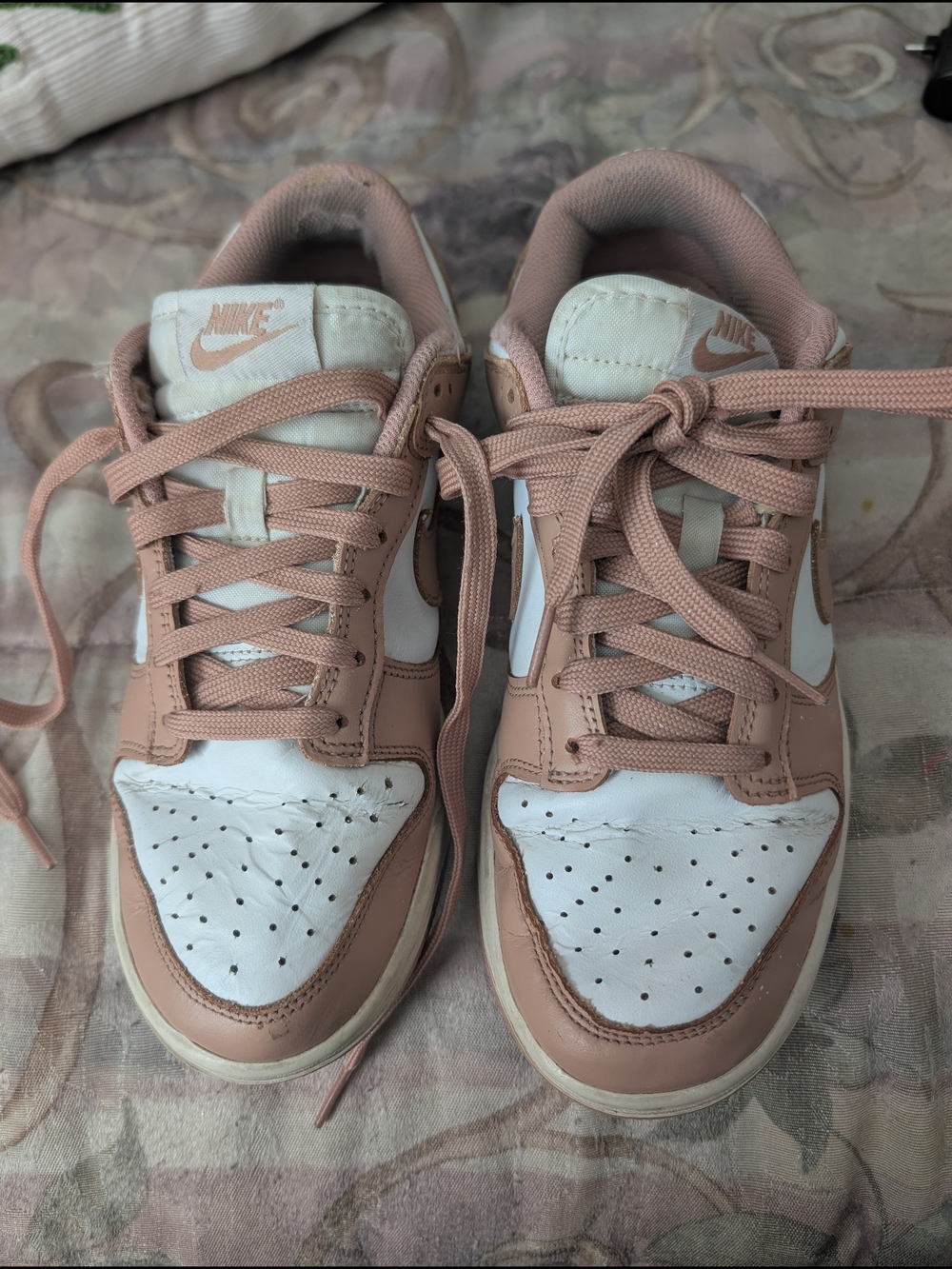 Nike Women’s Pink and White Low-Top Sneakers